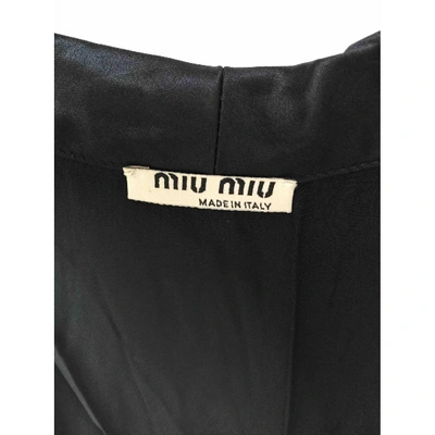 Pre-owned Miu Miu Silk Blouse In Black
