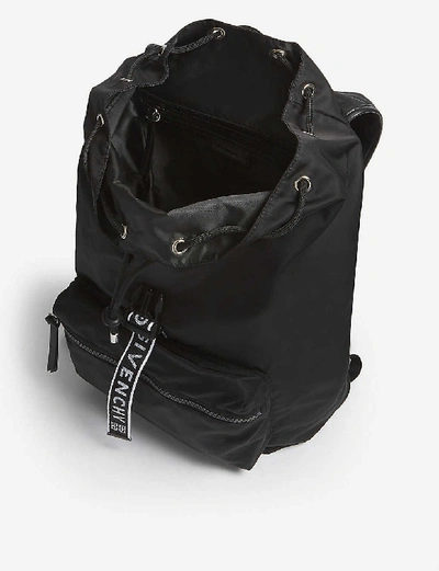Shop Givenchy Logo Tape Nylon Backpack In Black+white