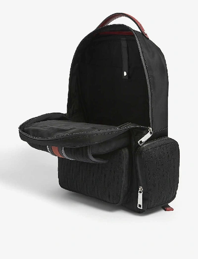 Shop Fendi Ff Woven Backpack In Black Silver