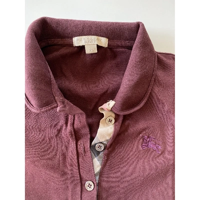 Pre-owned Burberry Burgundy Cotton  Top