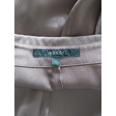 Pre-owned Gucci Grey Silk  Top