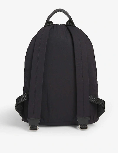 Shop Balmain Nylon Logo Backpack In Noir