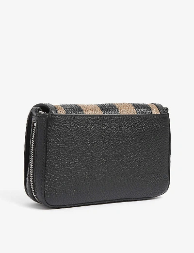 Shop Fendi Striped Leather Shoulder Bag