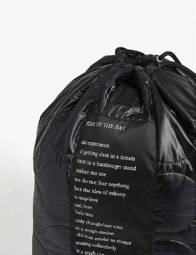 Shop The Soloist Poem Quilted Nylon Shell Drawstring Bag In Black
