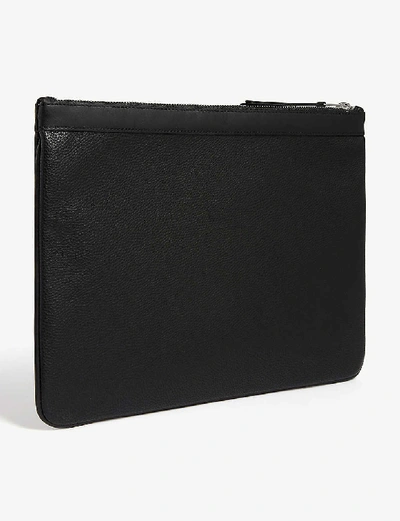 Shop Sandro Grained Leather Pouch In Black