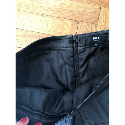 Pre-owned Mkt Studio Leather Mini Skirt In Black
