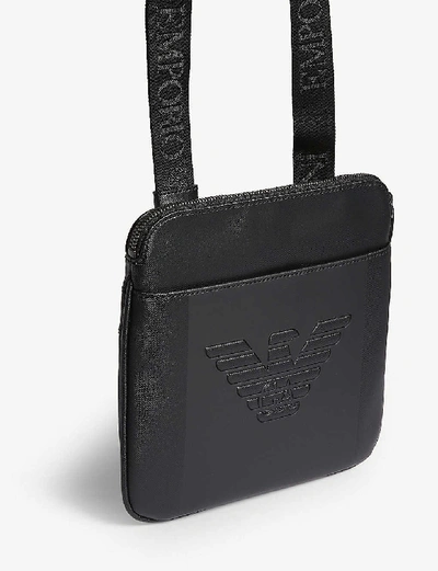 Shop Emporio Armani Embossed Logo Cross-body Bag In Black
