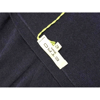 Pre-owned Etro Cashmere Cardigan In Blue