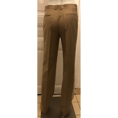 Pre-owned Givenchy Wool Straight Pants In Beige