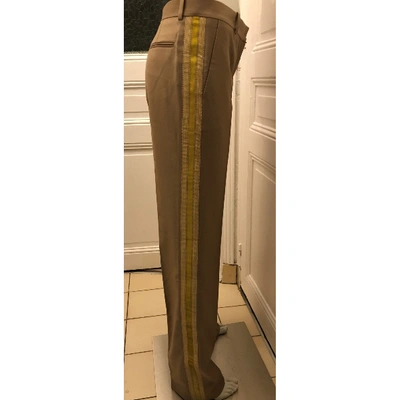 Pre-owned Givenchy Wool Straight Pants In Beige