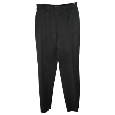 Pre-owned Giorgio Armani Wool Trousers In Grey