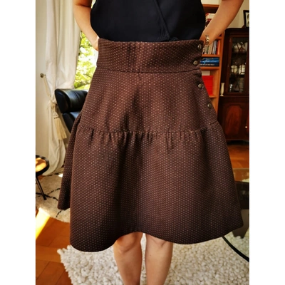 Pre-owned Marni Wool Mid-length Skirt In Brown