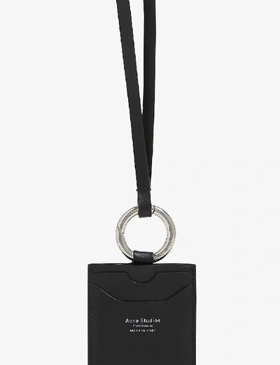 Shop Acne Studios Aelin Lanyard Card Holder In Black