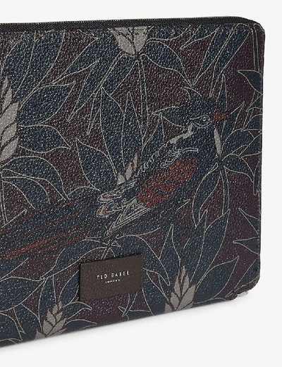 Shop Ted Baker Maldeev Floral-printed Leather Tech Case