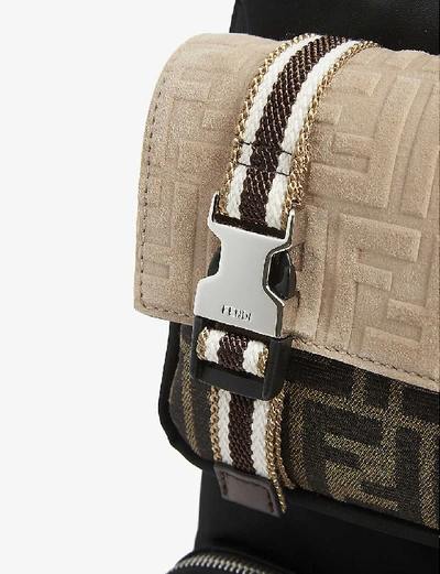 Shop Fendi Ff Logo Buckle Backpack