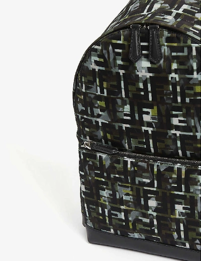 Shop Fendi Camouflage Ff Logo Print Backpack