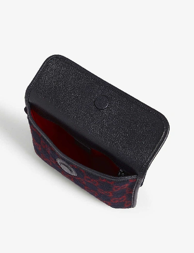 Shop Gucci Gg Wool Belt Bag In Blue Red