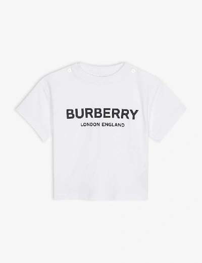 Shop Burberry Robbie Cotton T-shirt 6-24 Months In White