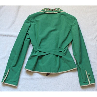 Pre-owned Moschino Green Cotton Jacket