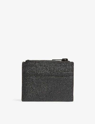 Shop Sandro Logo Leather Card Holder In Black