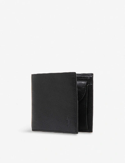 Shop Polo Ralph Lauren Men's Black Pony-embossed Coin-pocket Pebbled Leather Wallet