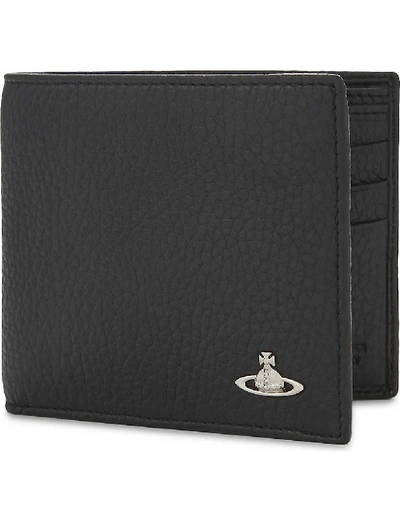 Shop Vivienne Westwood Black Milano Grained Leather Billfold Wallet