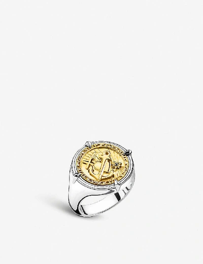 Thomas Sabo Mens Yellow Gold Faith, Love, Hope 18ct Yellow-gold Plated Silver Signet Ring In Yellow Gold