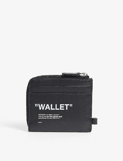 Shop Off-white Quote Chain Purse In Black White