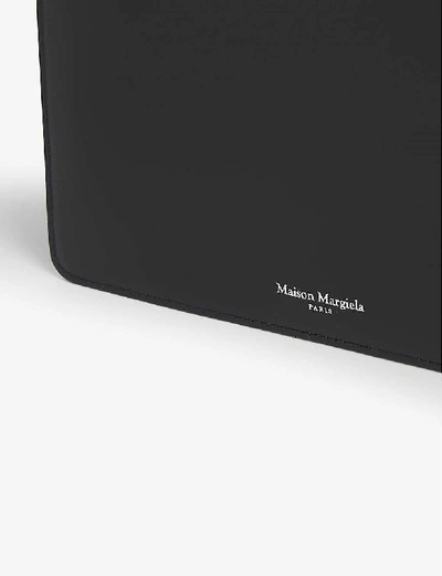 Shop Maison Margiela Stitched Leather Pouch In Black