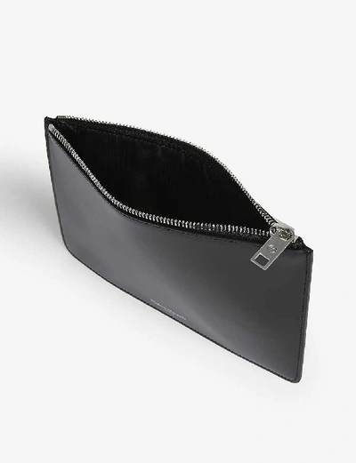 Shop Maison Margiela Stitched Leather Pouch In Black