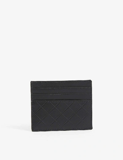 Shop Bottega Veneta Intrecciato Leather Card Holder In Black