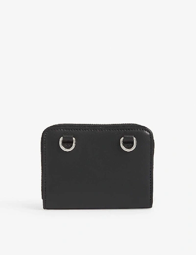 Shop Valentino Dreamers Logo-printed Leather Neck Wallet In Nero Bianco