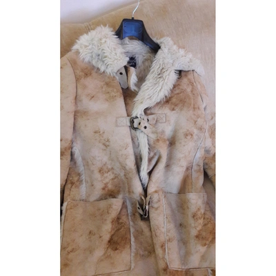 Pre-owned Armani Jeans Coat In Ecru