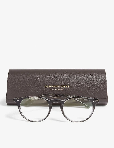 Shop Oliver Peoples Men's Grey Round-frame Optical Glasses