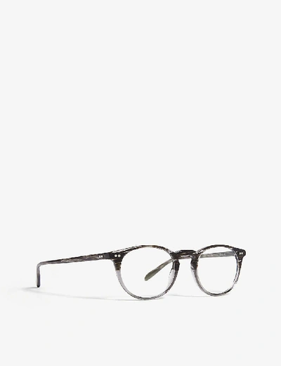 Shop Oliver Peoples Men's Grey Round-frame Optical Glasses