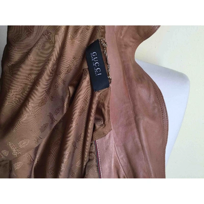 Pre-owned Gucci Camel Leather Jacket