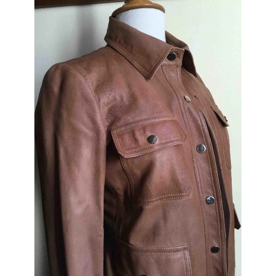 Pre-owned Gucci Camel Leather Jacket