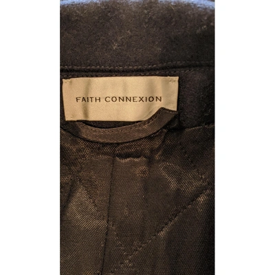 Pre-owned Faith Connexion Wool Coat In Navy