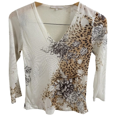 Pre-owned Roberto Cavalli Silk T-shirt In Beige