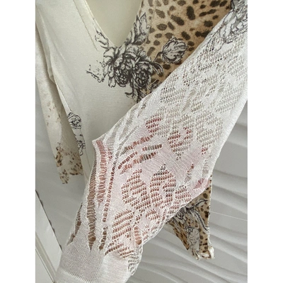 Pre-owned Roberto Cavalli Silk T-shirt In Beige