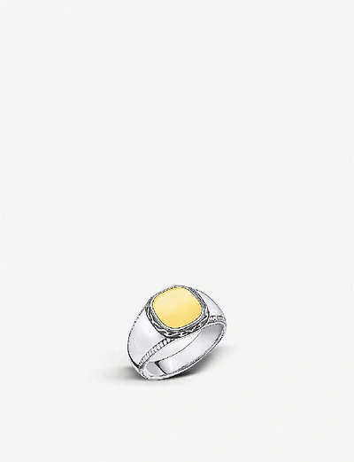 Shop Thomas Sabo Mens Yellow Gold-coloured Rebel At Heart Sterling Silver And Yellow Gold-plated Signet Ring 64mm