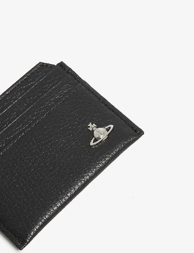 Shop Vivienne Westwood Black Milano Grained Leather Card Holder
