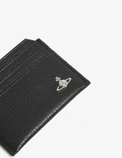 Vivienne Westwood Mens Black Milano Grained Leather Card Holder In Black