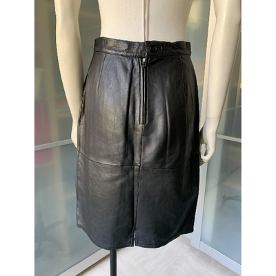 Pre-owned Gucci Leather Skirt In Black