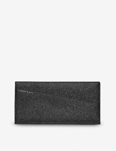 Shop Smythson Panama Slim Grained-leather Travel Wallet