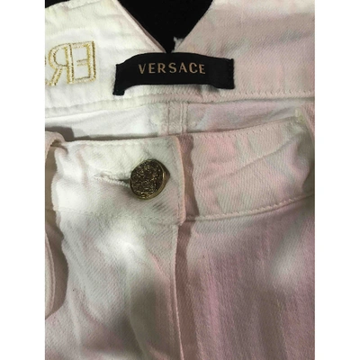 Pre-owned Versace Straight Jeans In Beige