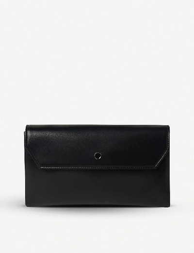 Shop Lk Bennett Dora Leather Clutch In Bla-black