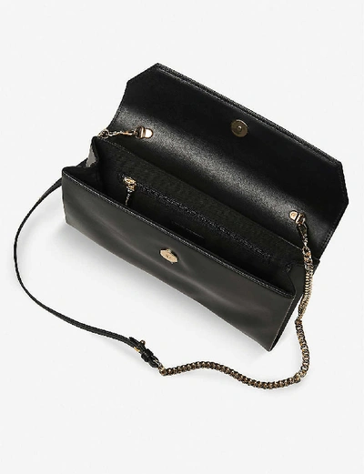 Shop Lk Bennett Dora Leather Clutch In Bla-black