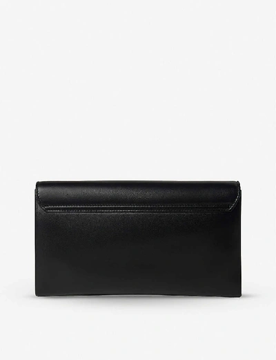 Shop Lk Bennett Dora Leather Clutch In Bla-black