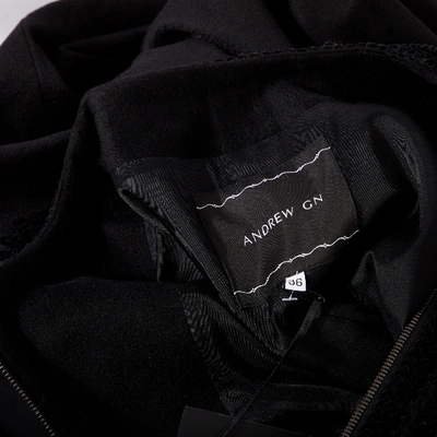 Pre-owned Andrew Gn Wool Coat In Black